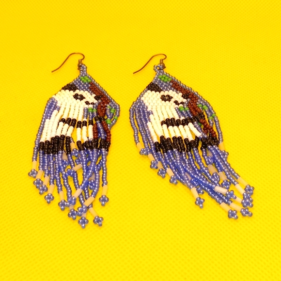 Panda beaded, Ear rings handmade - Picture 1 of 4